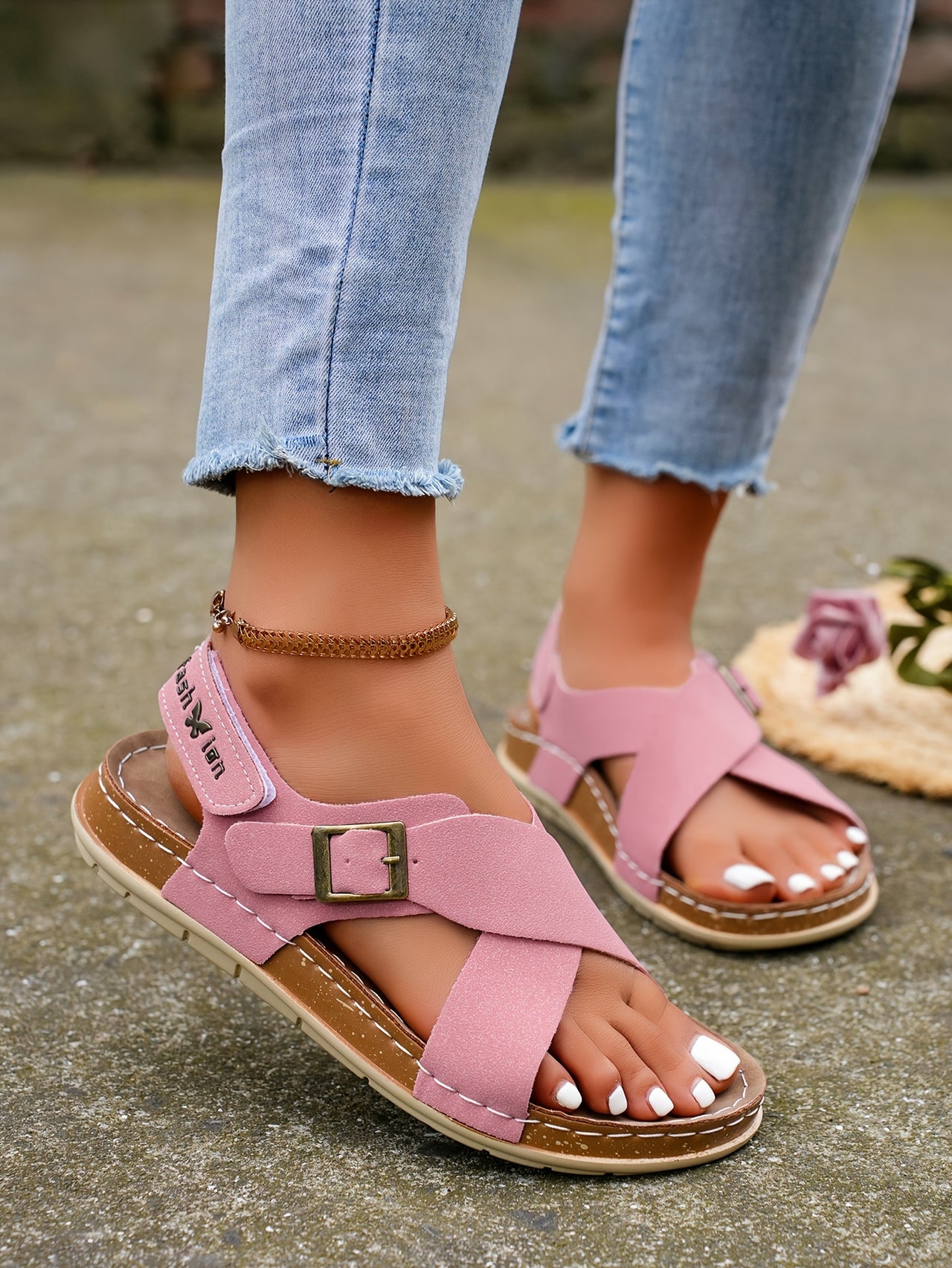 Ankle Strap Flat Sandals – Casual Open Toe Summer Footwear