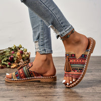 Tassel Flat Sandals – Ethnic Style Open Toe Fisherman Design