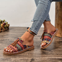 Tassel Flat Sandals – Ethnic Style Open Toe Fisherman Design