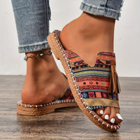 Tassel Flat Sandals – Ethnic Style Open Toe Fisherman Design