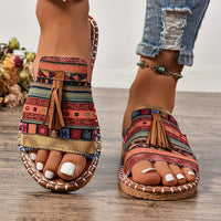 Tassel Flat Sandals – Ethnic Style Open Toe Fisherman Design