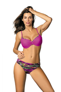 Ethno Trim Push-Up Bikini – Patterned Bottom & Lifted Fit