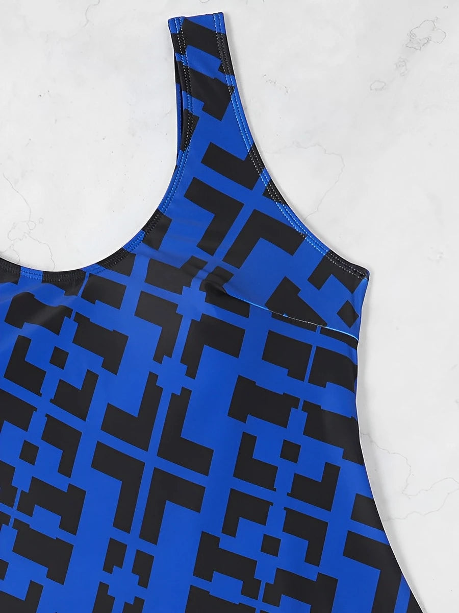 Printed Backless Plus Size One-Piece Swimsuit – Curve Enhancing Fit