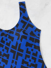 Printed Backless Plus Size One-Piece Swimsuit – Curve Enhancing Fit