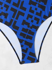 Printed Backless Plus Size One-Piece Swimsuit – Curve Enhancing Fit