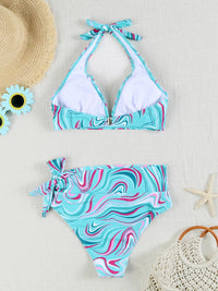 Printed Plus Size Bikini Set – High-Waisted Two-Piece Beach Style