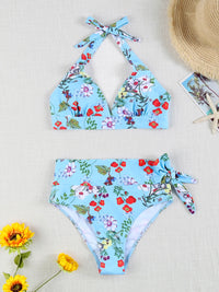 Printed Plus Size Bikini Set – High-Waisted Two-Piece Beach Style