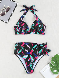 Printed Plus Size Bikini Set – High-Waisted Two-Piece Beach Style