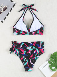 Printed Plus Size Bikini Set – High-Waisted Two-Piece Beach Style