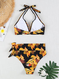 Printed Plus Size Bikini Set – High-Waisted Two-Piece Beach Style