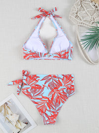 Printed Plus Size Bikini Set – High-Waisted Two-Piece Beach Style