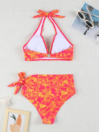 Printed Plus Size Bikini Set – High-Waisted Two-Piece Beach Style