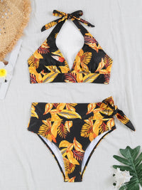 Printed Plus Size Bikini Set – High-Waisted Two-Piece Beach Style