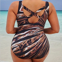 Printed Plus Size One-Piece Swimsuit – Soft Fit with Cotton Blend