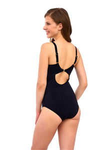 Rainbow Dot One-Piece Swimsuit – Slimming Side Panel Design