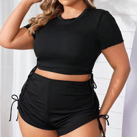 Sporty Plus Size One-Piece Swimsuit – High Waist with Bust Support