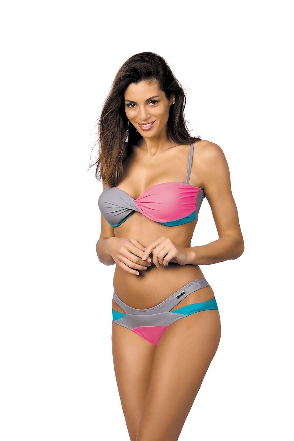 Twist-Cup Push-Up Bikini Set – Paradise Colour & Side Detail